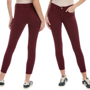7 FOR ALL MANKIND Jeans Gwenevere High-Waist Ankle Skinny Pants Maroon SZ 32